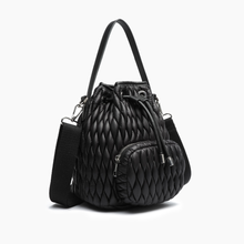 Load image into Gallery viewer, Ripple Plush Crossbody Bucket Bag ~ Black, Blue, Khaki Green, or Pink