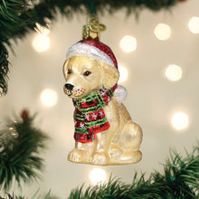 Load image into Gallery viewer, Holiday Yellow Labrador Puppy Ornament