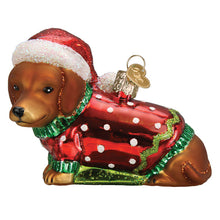 Load image into Gallery viewer, Dashing Dachshund Puppy Ornament