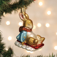 Load image into Gallery viewer, Peter Rabbit On Sled Ornament