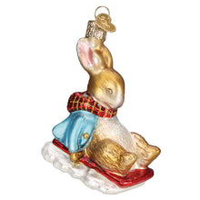 Load image into Gallery viewer, Peter Rabbit On Sled Ornament