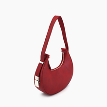 Load image into Gallery viewer, Carol Holiday Top Handle Crescent Shoulder Bag ~ Black or Red
