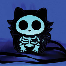 Load image into Gallery viewer, Glow in the Dark Sugar Skull Cat Crossbody Bag