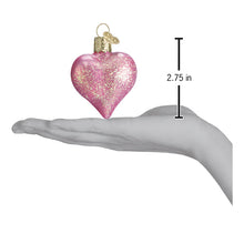 Load image into Gallery viewer, Pink Glittered Heart Ornament
