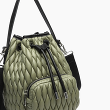 Load image into Gallery viewer, Ripple Plush Crossbody Bucket Bag ~ Black, Blue, Khaki Green, or Pink