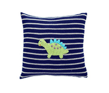 Load image into Gallery viewer, Dinosaur Pillow ~ Navy