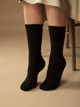 Load image into Gallery viewer, Solid Alpaca Socks | Light Cushion | Crew Socks | UPDATED: Black / Medium