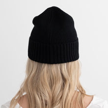 Load image into Gallery viewer, Badass Cotton Cashmere Beanie ~ Black