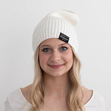 Load image into Gallery viewer, Badass Cotton Cashmere Beanie ~ Ivory