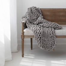 Load image into Gallery viewer, Infinite Chunky Knit Blanket | Minky | Big in Mist