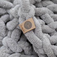 Load image into Gallery viewer, Infinite Chunky Knit Blanket | Minky | Big in Mist