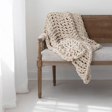 Load image into Gallery viewer, Infinite Chunky Knit Blanket | Minky | Big in Sand