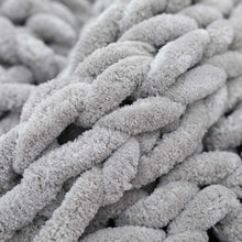 Load image into Gallery viewer, Infinite Chunky Knit Blanket | Minky | Cuddle in Mist