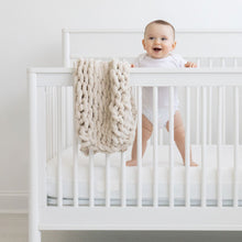 Load image into Gallery viewer, Infinite Chunky Knit Blanket | Minky | Cuddle in Sand