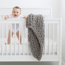 Load image into Gallery viewer, Infinite Chunky Knit Blanket | Minky | Little in Mist