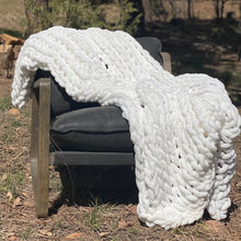 Load image into Gallery viewer, Infinite Chunky Knit Blanket | Minky | Big in Blanc