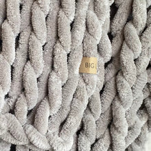 Load image into Gallery viewer, Infinite Chunky Knit Blanket | Minky | Big in Mist