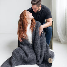 Load image into Gallery viewer, SURI Blanket | Black + Dark Gray