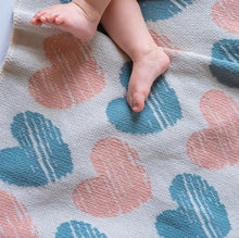 Load image into Gallery viewer, Baby Heart Stripe Blanket
