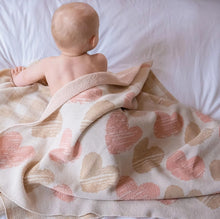 Load image into Gallery viewer, Baby Heart Stripe Blanket