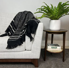 Load image into Gallery viewer, Chunky Alpaca Throw in Black & White Cuzco