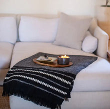 Load image into Gallery viewer, Chunky Alpaca Throw in Black & White Cuzco