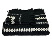 Load image into Gallery viewer, Chunky Alpaca Throw in Black & White Cuzco