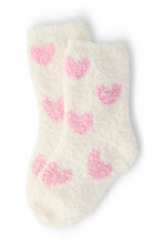 Load image into Gallery viewer, Coconut/Light Pink Heart Cozy Socks ~ Children