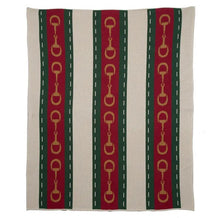 Load image into Gallery viewer, Equestrian Striped Horse Bit Throw Blanket
