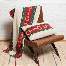 Load image into Gallery viewer, Equestrian Striped Horse Bit Throw Blanket