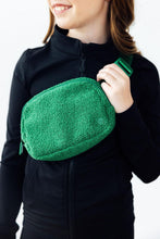 Load image into Gallery viewer, Green Fleece Belt Bag