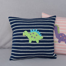 Load image into Gallery viewer, Dinosaur Pillow ~ Navy