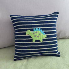 Load image into Gallery viewer, Dinosaur Pillow ~ Navy