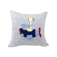 Load image into Gallery viewer, Giraffe Pilot in Plane 10" Pillow