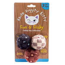 Load image into Gallery viewer, Kitty Vuiton Balls (Checker) Organic Catnip Toys
