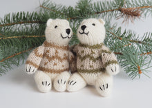 Load image into Gallery viewer, Polar Bear in Sweater Ornament- Set of 2