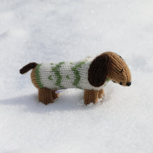 Load image into Gallery viewer, Dachshund in Holiday Sweater Ornament- Set of 2