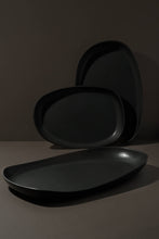 Load image into Gallery viewer, Mini Handmade Long Stoneware Serving Platters | Dadasi : Matte Black / Medium