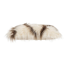 Load image into Gallery viewer, Alaska Ivory Brown Faux Fur Throw Pillow
