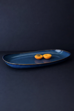 Load image into Gallery viewer, Mini Handmade Long Stoneware Serving Platters | Dadasi : Indigo Blue / Medium