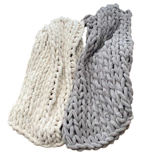 Load image into Gallery viewer, Infinite Chunky Knit Blanket | Minky | Little in Mist