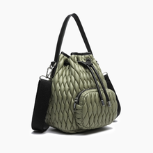 Load image into Gallery viewer, Ripple Plush Crossbody Bucket Bag ~ Black, Blue, Khaki Green, or Pink