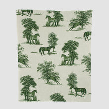 Load image into Gallery viewer, Equestrian Toile Throw Blanket ~ 3 Colors