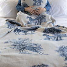 Load image into Gallery viewer, Equestrian Toile Throw Blanket ~ 3 Colors