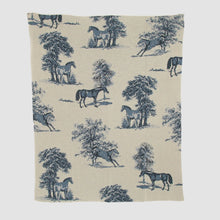 Load image into Gallery viewer, Equestrian Toile Throw Blanket ~ 3 Colors