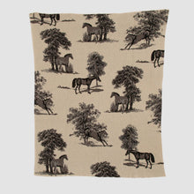 Load image into Gallery viewer, Equestrian Toile Throw Blanket ~ 3 Colors