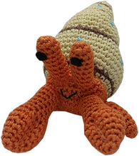 Load image into Gallery viewer, Clawdius the Crab or Shelly Hermit Crab Knit Knacks Organic Cotton Dog Toys