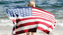 Load image into Gallery viewer, Vintage American Flag Throw Blanket