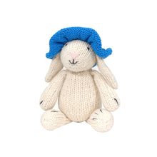 Load image into Gallery viewer, White Bunny With Blue Sun Hat