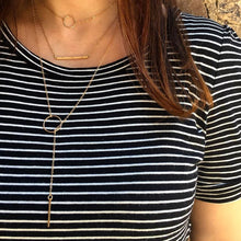 Load image into Gallery viewer, Adjustable Bar Lariat in 14k Gold Filled or 14k Rose Gold Filled
